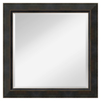 24" x 24" Signore Bronze Wood Framed Wall Mirror - Amanti Art