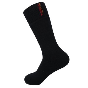 Men's Cotton Crew Socks for Cold Weather 3 Pairs Reinforced Heel Winter Socks - 1 of 3