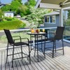 Tangkula 3 PCS Patio Bistro Set Outdoor Table & Chairs Set w/Tempered Glass Top Black - 2 of 4