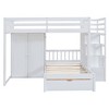Whisen Full Over Twin Bunk Bed with Built-in Desk, Shelves, Multiple Drawers and Storage Staircase - 4 of 4