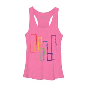 Adult Design By Humans Rainbow Rectangles Abstract By Racerback Tank Top - 1 of 2