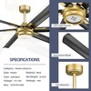 ZACHOVO 72inch LED Ceiling Fan with Remote,6-Speed Reversible DC Motor, Adjustable Light Color, 6-Blade Design - 2 of 4