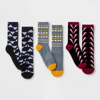 Pair of Thieves Men's Cushion Crew Socks 3pk - Navy/Gray/Maroon