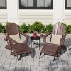 WestinTrends Highland 4-Piece Outdoor Patio HDPE Adirondack Chairs With Ottomans and Cup Holder Set - 2 of 4