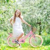 Aukfa Girls Bicycle with Basket, Bracket and Suspension Fork, Double Disc Brake Steel Frame Girls Bicycle, Suitable for Girls Aged 7-10 - 2 of 4