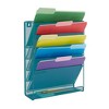 Mind Reader 5-Tier Vertical File Storage, Desktop Organizer, Wall Mount, Office, Metal Mesh, 12.75"L x 4"W x 16"H, Turquoise - 3 of 4