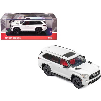 2024 Toyota Sequoia White with Red Interior 1/64 Diecast Model Car by CM Model