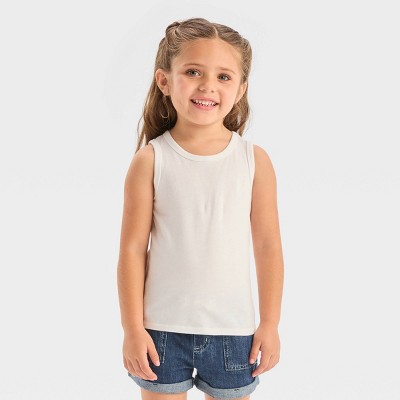 Little Girl Wearing Shorts Tank Top Stock Photo 134295611