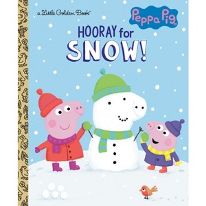 Hooray for Snow! (Peppa Pig) - (Little Golden Book) by  Courtney Carbone (Hardcover) - 1 of 1