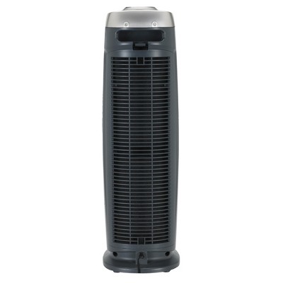 Black and Silver HEPA Tower Air Purifier with UV-C Light