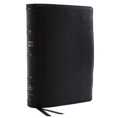 Nkjv, Reference Bible, Wide Margin Large Print, Premium Goatskin Leather, Black, Premier Collection, Red Letter Edition, Comfort Print