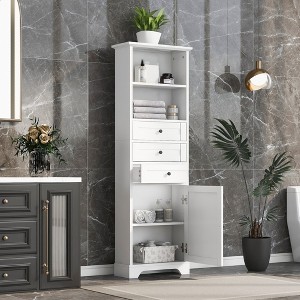 Whisen Verticle Storage Cabinet with Drawers and Adjustable Shelves for Bathroom, Study, Office and Interior - 1 of 4