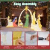Tangkula 7 Pieces Large Christmas Lighted Nativity Scene Set 6 FT Pre-Lit Xmas Arch Holy Family w/ 310 Warm White LED Lights Jesus Birth Manger Scene - 3 of 4