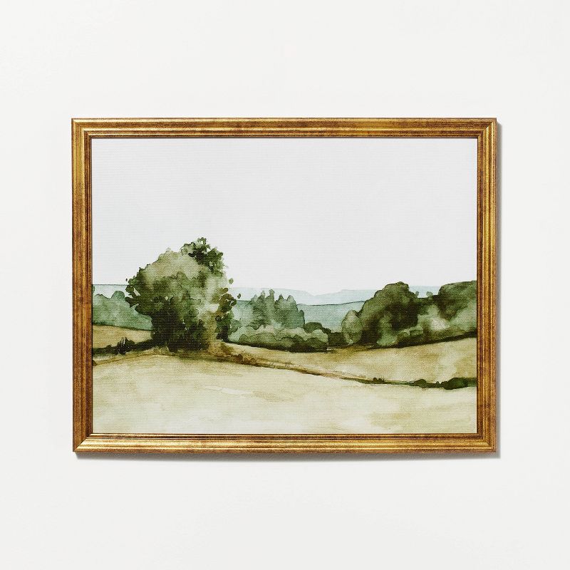 14&#34; x 11&#34; Rolling Hills Framed Wall Canvas Green - Threshold&#8482; designed with Studio McGee, 1 of 11