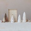Storied Home Stoneware Christmas Trees with Gold Electroplating and LED, Cream, Set of 3 - 2 of 2