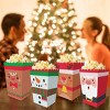 24 Pack Large Paper Popcorn and Candy Favor Boxes w/ Santa Claus, Snowman, Reindeer, Gingerbread Designs for Christmas, Birthday, Movie Night Parties - 4 of 4