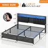 Aheaplus Platform Beds with Upholstered Headboard, Charge Station, and LED Lights - 3 of 4