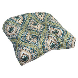 Blazing Needles, 19-inch U-Shaped Spun Polyester Outdoor Tufted Dining Chair Cushion - 1 of 2