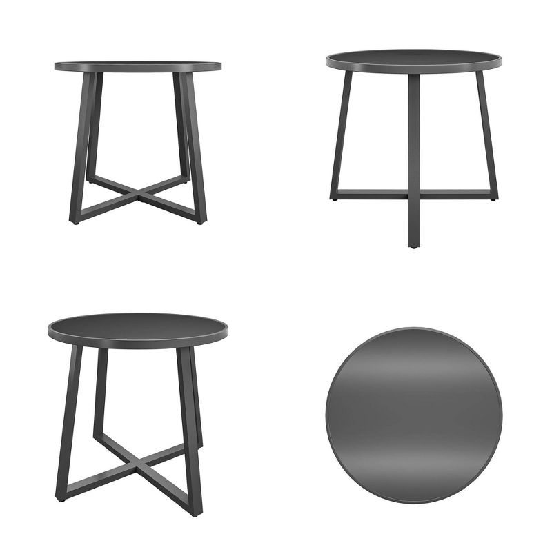 Cosco 35&#34; Round Glass Top Indoor/Outdoor Dining Table Dark Gray, 4 of 9