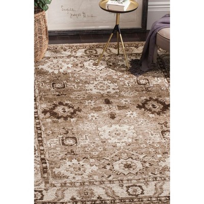 Taupe 4' x 6' Vintage Persian Pattern Area Rug