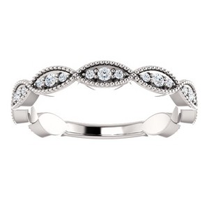 Pompeii3 1/5ct Diamond Wedding Ring Womens Stackable Anniversary Ring 14k White Gold - 1 of 4
