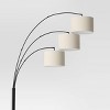 Avenal 3-Head Shaded Arc Floor Lamp Black - Threshold™ - 4 of 4