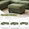 Whisen Corduroy Sectional Sofa with a Movable Ottoman and Side Storage Pockets - 3 of 4