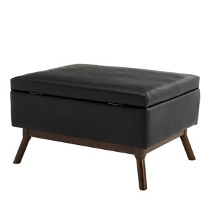 FONTOI Storage Bench, Compact Storage Organizer Coffee Table Suitable for Entryway Bedroom Living Room, Black PU, 23.23"*17.72"*31.5" - 1 of 4