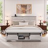 Queen Size Platform Bed with Upholstered Headboard, Charging Station and LED - 2 of 4