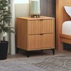 Galano Zaffy 2 Drawer Nightstand (18.9" W x 15.7" D x 23" H) in Dusty Gray Oak, Knotty Oak, Amber Walnut, Dark Gray Oak - 2 of 4