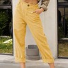 Amaryllis Women's Corduroy Cropped Wide-Leg Pants High-Waisted Rolled Cuff Elastic Waist Button Detail - 2 of 4