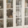 FUFU&GAGA White 5-Shelf Storage Cabinet 6 Glass Door Gold Cone Pulls with 3 Drawers - 4 of 4