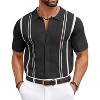 COOFANDY Knit Shirts for Men Casual Short Sleeve Button Down Shirts Summer Beach Stretch Fit Collared Shirts - 3 of 4