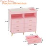 Dresser for Bedroom w/Charging Station, Large Capacity Storage Cabinet Chests w/ 6 Drawer & 2 Open Storage Shelves - 2 of 4