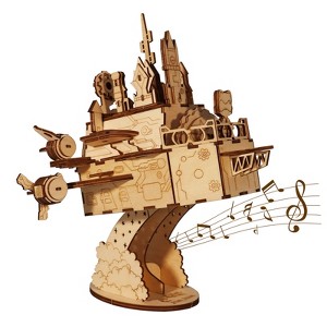 SEVOBAL Building Sets, Moving Castle 3D Wooden Puzzle Music Box DIY Craft Model for Display, Multicolor, 11.42"*5.91"*1.18" - 1 of 4