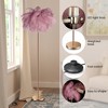 EasyinBeauty Natural Ostrich Feather Floor Lamp with Foot Switch, Cozy Lighting for Girl Bedroom, Reading Corner - Bean Paste Pink - 4 of 4