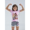 Barbie Girls T-Shirt and French Terry Shorts Outfit Set Toddler to Big Kid - image 2 of 4