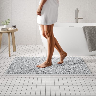 Mayshine Luxury Bathroom Mats, Ultra-Soft Bathmat, Plush Chenille Bathroom Rug Runner, Super Absorbent and Non-Slip