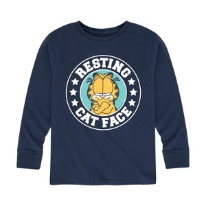 Boys' - Garfield - Resting Cat Face Long Sleeve Graphic T-Shirt - 1 of 4