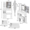 Makeup Vanity Desk With Sliding Mirror And Lights, Dimmable 3 Color Modes, Makeup Table With Multiple Drawers And Open Shelves, Cushioned Stool - 4 of 4