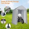 Motorcycle Outdoor Storage Tent 6x8 Ft, Portable Carport Shelter Garages Heavy Duty Canopy with Rolled Up Zipper Doors - 4 of 4