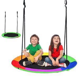 Costway 40'' Flying Saucer Tree Swing for Kids Round Tree Swing for Outdoor - 1 of 4