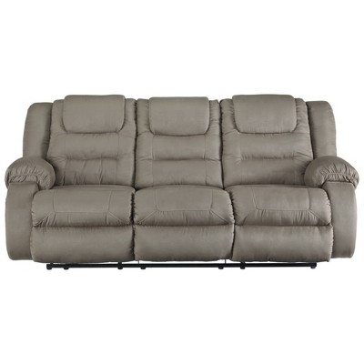 McCade Recliner Sofa Cobblestone - Signature Design by Ashley: Plush Back, Polyester Upholstery, Metal Legs