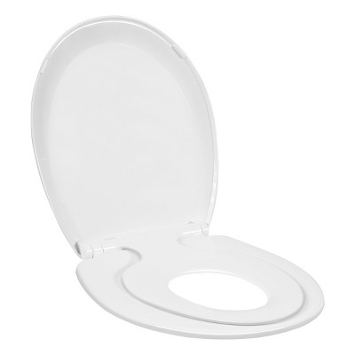 Image of Toddlers & Adult Round Toilet Seat with Built-in Potty Training Seat Slow-Close