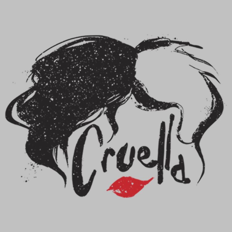 Women's Cruella Red Lips Logo T-Shirt, 2 of 5