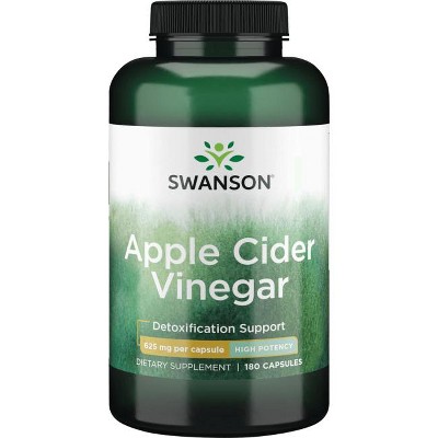 Swanson Apple Cider Vinegar Capsules - Supports Healthy Weight Loss and Digestive Health - Helps Support Metabolism and Maintain Glucose Profile - (180 Capsules, 625mg Each)