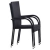 vidaXL Stackable Patio Chairs 2 pcs Poly Rattan Black - 2 of 4