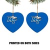 Middle Tennessee State Primary Logo HeartShaped Porcelain Holiday Christmas Tree Ornament  2.8" - 3 of 4