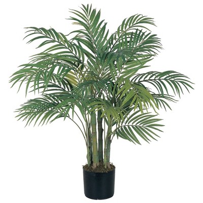 Nearly Natural 3' Green Silk Palm Tree in Black Pot