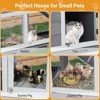 Wooden Rabbit Hutch with Waterproof Roof ¨C Multi-Level Indoor/Outdoor Bunny House with Leak-Proof Trays, Ideal for Rabbits and Small Poultry - 4 of 4